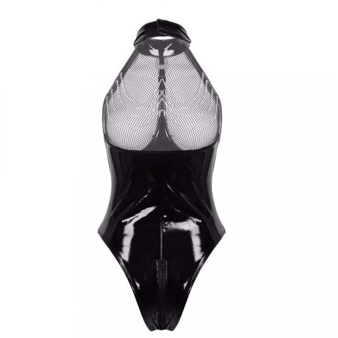 Erotischer sexy lederner Mesh Lingerie Sex Babydoll Erotic Teddy Corset Zipper Sexy Lingerie