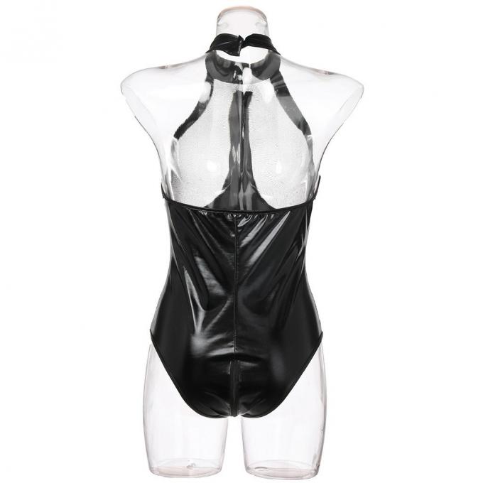 Erotischer sexy lederner Mesh Lingerie Sex Babydoll Erotic Teddy Corset Zipper Sexy Lingerie
