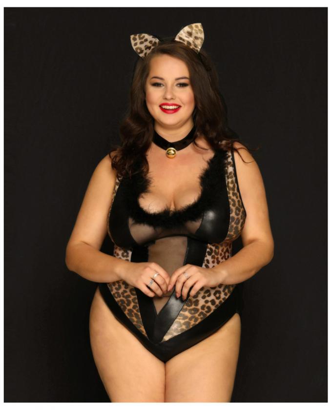 Plusgrößen-sexy Frauen ′ s Bodysuit-Wäsche-heiße erotische Latex Catsuit-Sex Cosplay-Unterwäsche