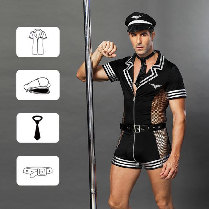Pornografie-Mann-Unterwäsche-sexy Polizei einheitlicher Cosplay-Wäsche-Satz