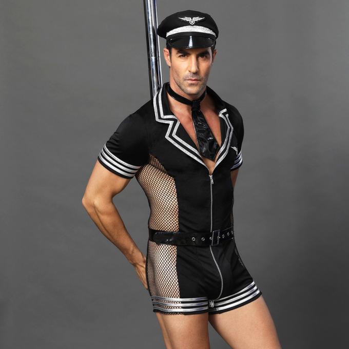 Pornografie-Mann-Unterwäsche-sexy Polizei einheitlicher Cosplay-Wäsche-Satz