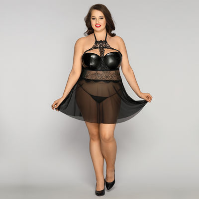 Schlafentransparente Spitze Sleepwear Babydoll Chemise-Pyjamas 70kg