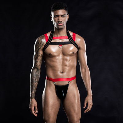 Gurt-Rollen-Spiel des sleepwear-sexy Mann-Bodysuit-Schwarz-Westen-Fehlschlag-105cm der Taillen-76cm