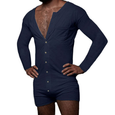 Der Sommer-Pyjama der sexy Männer stellte feste ärmellose Männer sexy Onesie-Overall ein