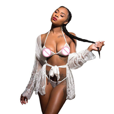 Transparente Damen Teddy Panties Customized Sexy Lingerie stellten Spitze-Roben-reife Frauen-sexy Unterwäsche ein