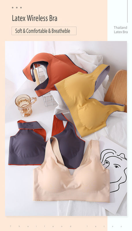 Nylonfrauen-nahtloser Sport-BH-bequeme Ebene färbte Latex-hintere Schließung