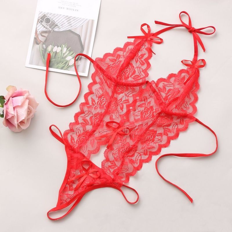 Dreipunkt- gestrickt schnüren sich sexy Wäsche gestrickten ärmellosen Blumensleepwear