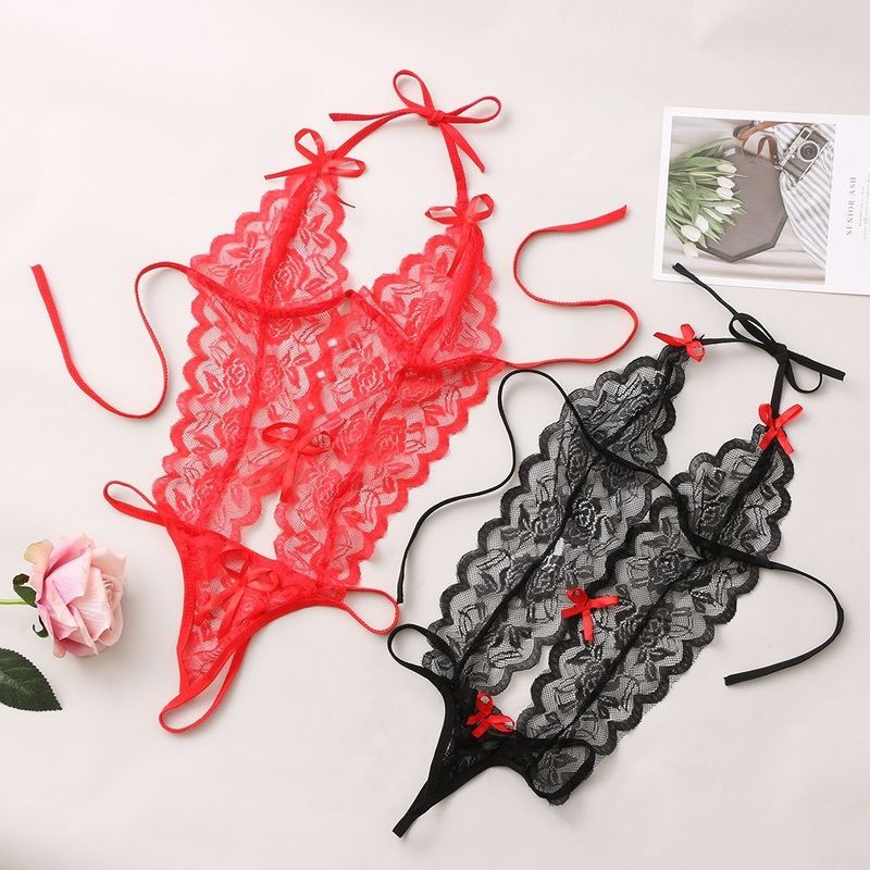 Dreipunkt- gestrickt schnüren sich sexy Wäsche gestrickten ärmellosen Blumensleepwear