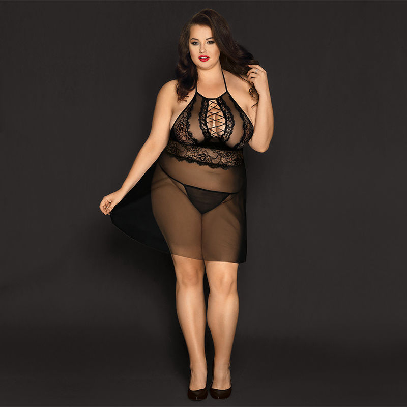 Schlafentransparente Spitze Sleepwear Babydoll Chemise-Pyjamas 70kg