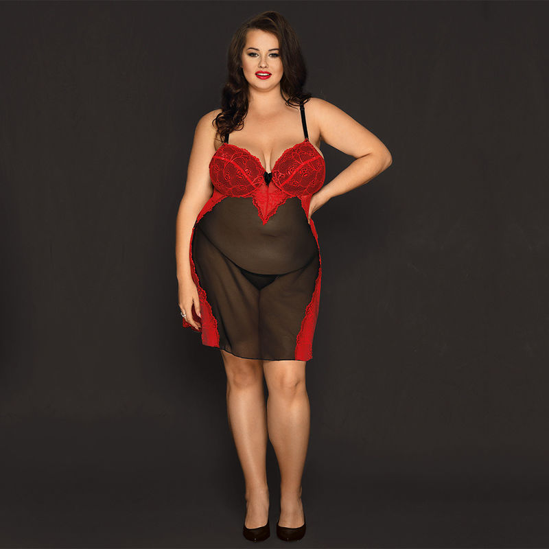 Schlafentransparente Spitze Sleepwear Babydoll Chemise-Pyjamas 70kg