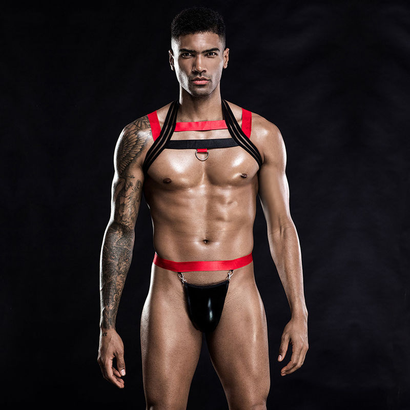 Gurt-Rollen-Spiel des sleepwear-sexy Mann-Bodysuit-Schwarz-Westen-Fehlschlag-105cm der Taillen-76cm