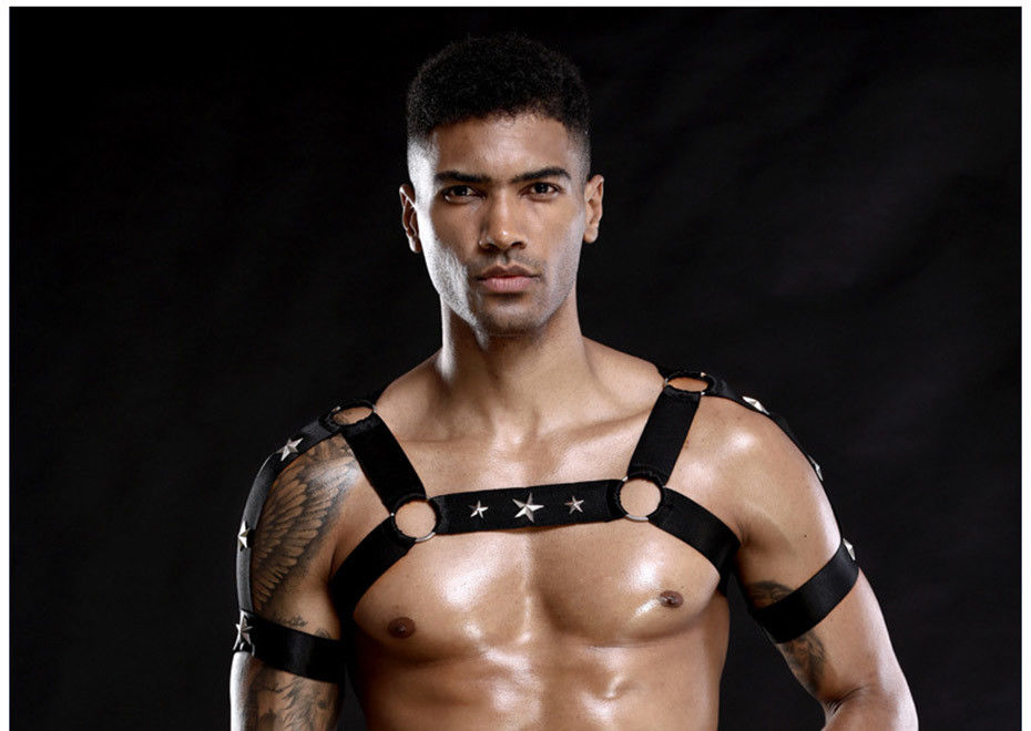 Gurt-Rollen-Spiel des sleepwear-sexy Mann-Bodysuit-Schwarz-Westen-Fehlschlag-105cm der Taillen-76cm