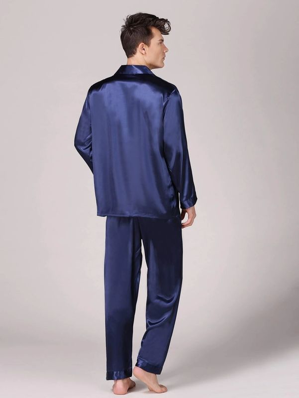 Der Sleepwear-Seiden-der warmen Winter-Männer Setnotch-Männer die Pyjama-Pyjama-Aufenthaltsraum