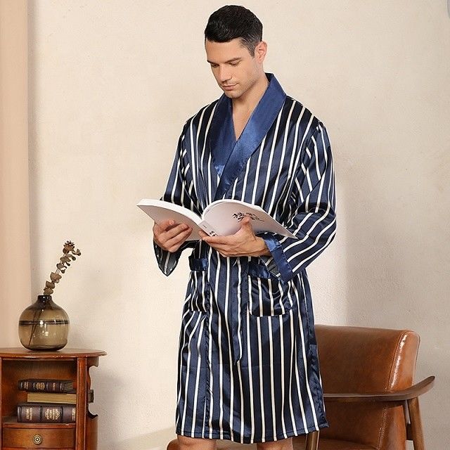 Ärmellose Sommer-Pyjama-warmer Bademantel der Simulations-Männer Baumwoll
