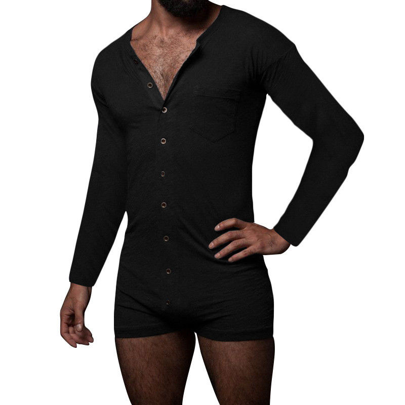 Der Sommer-Pyjama der sexy Männer stellte feste ärmellose Männer sexy Onesie-Overall ein