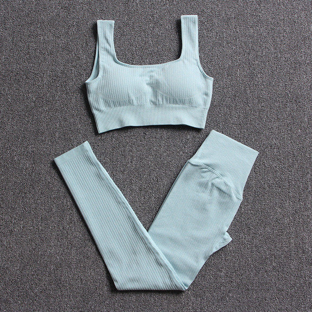Spandex-weibliche Sport-BH-hohe Taillen-Turnhallen-nahtlose Yoga-Klage 3 PCS-Eignungs-Kleidung
