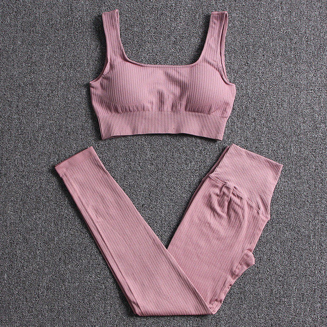 Spandex-weibliche Sport-BH-hohe Taillen-Turnhallen-nahtlose Yoga-Klage 3 PCS-Eignungs-Kleidung