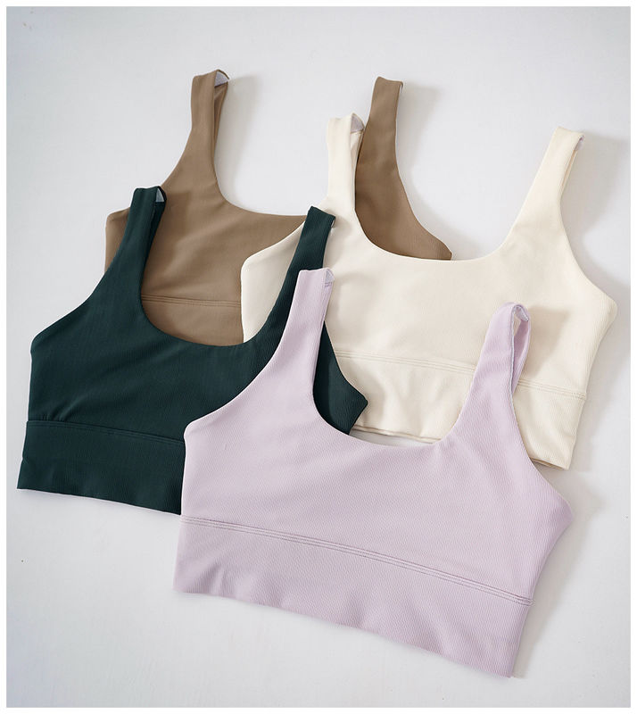 Kolben Lifying versah nahtlose Activewear XL XXL Spandex-Yoga-Gamaschen und Spitzensatz mit Rippen