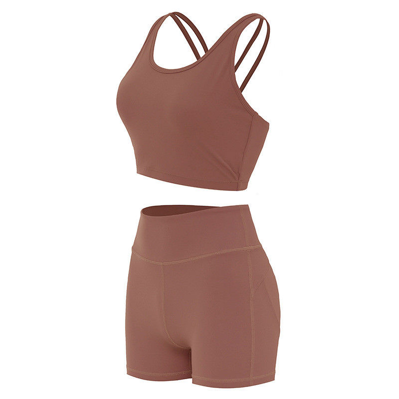 Versahen weibliche Sport-BH Kolben Lifying-kurzer Hosen nahtlosen Trainings-Sätze Activewear mit Rippen