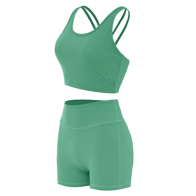 Versahen weibliche Sport-BH Kolben Lifying-kurzer Hosen nahtlosen Trainings-Sätze Activewear mit Rippen