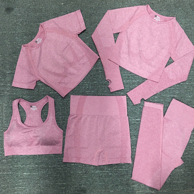 Nylon-Polyester-Spandex geerntete langärmlige Trainings-Spitzenturnhallen-Abnutzungs-gewellte Sportkleidung