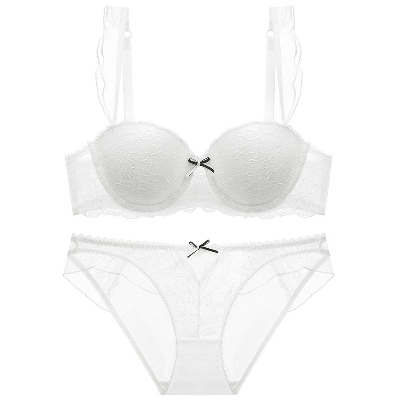 füllten weiße ultra dünne Damen Underwired 80B 85C 90B 90C Transparent-BH-XXXL nicht BH auf